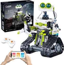Set de construcție CaDA I.BOT Code Robot RC cu LED, programare și control dual, 434 piese