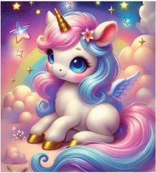 Puzzle din lemn Vise magice cu unicorni WOODEN CITY, 20 piese