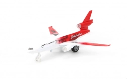 avion metalic cu mecanism pull-back, muzică și lumini