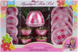Set de ceai din tablă cu flori pentru copii