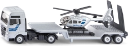 Siku Super cap tractor de poliție MAN cu remorcă și elicopter