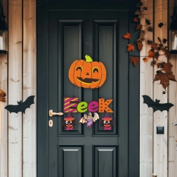 Decorațiune suspendată de Halloween în formă de dovleac, 45 × 23 cm