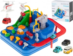 Parc auto interactiv cu obstacole, cu 4 vehicule și elicopter 24 × 24 cm