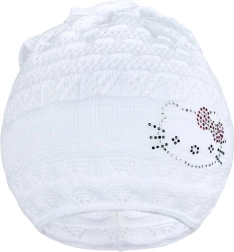 Căciuliță-batic tricotată New Baby pisicuță albă 104 (3–4 ani)