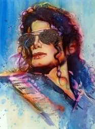 Pictură cu diamante – desen MICHAEL JACKSON 30 × 40 cm