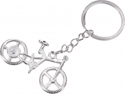 Breloc argintiu în formă de bicicletă