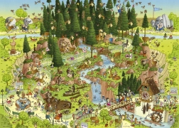 HEYE Puzzle ZOO Nebun: Expoziția pădurea neagră 1000 de piese