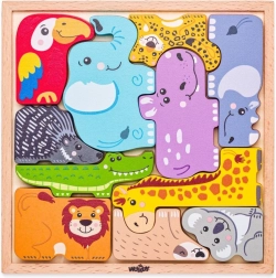 Puzzle din lemn cu animale exotice