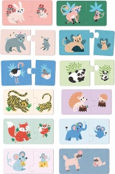 Puzzle din lemn pui și mămici Vilac