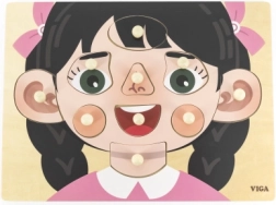 Puzzle din lemn cu inserții – fetiță