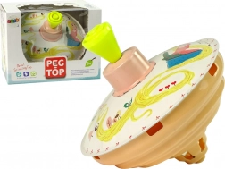 Jucărie de metal titirez cu motiv Rapunzel galbenă