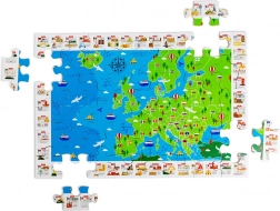Bigjigs Toys puzzle de podea din lemn harta Europei – 48 de piese