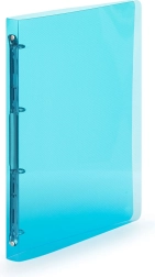 Biblioraft A4 din polipropilenă Lines, albastru, 4 inele