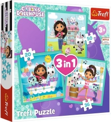 puzzle 3v1 Căsuța Pisicilor Gabi 3+ Trefl