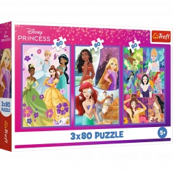 Puzzle 3x80 Disney Prințese Prietene Trefl
