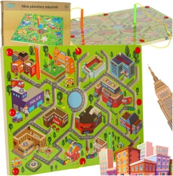 Joc magnetic din lemn Labirint Orașul Mare pentru doi jucători