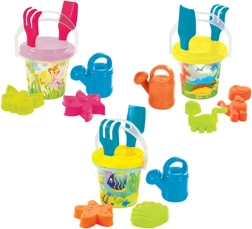Set de nisip transparent cu stropitoare – zâne, dinozauri și peștișori 1,3 l