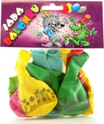 Baloane gonflabile cu imprimeu – mix de culori, 9 buc.