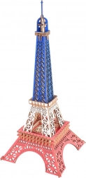Puzzle 3D din lemn Turnul Eiffel în culorile Franței