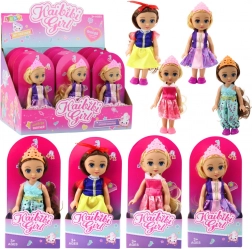 Păpușă mini Prințesă cu coroană 17 cm