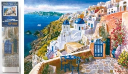 Pictură cu diamante Santorini 30 × 40 cm