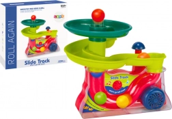 Fântână colorată cu topogan pentru mingi cu sunete