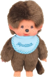 Monchhichi băiețel cu bavetă bleu 20 cm