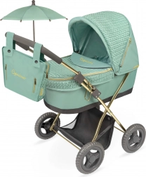 Cărucior pliabil pentru păpuși cu umbrelă și geantă Capriccio 60 cm