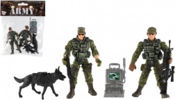 Set de figurine militare cu câine și accesorii