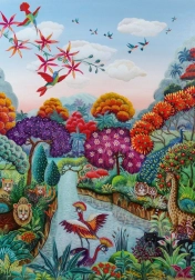 Puzzle Heye Grădina exotică: Raiul florilor 500 piese