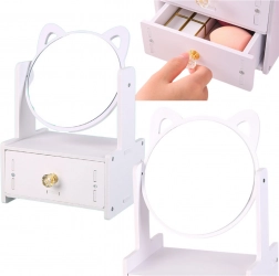 Mini măsuță de toaletă cu oglindă și sertar cu mânere