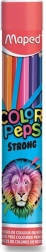 Creioane colorate MAPED Color’Peps Strong în tub metalic, 12 buc