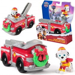 Paw Patrol autospecială de pompieri de Crăciun cu figurina Marshall