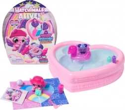 Hatchimals petrecere neon curcubeu la piscină cu animăluțe – piscină în formă de inimă și 2 ouă