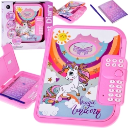 Jurnal secret interactiv cu cod 2‑în‑1, unicorn fermecat