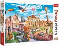 Puzzle Trefl Funny Cities – Roma sălbatică, 1000 de piese (68 × 48 cm)