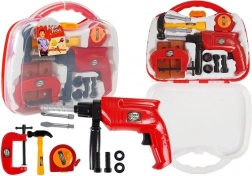 Set de unelte pentru copii în geantă cu bormașină și șuruburi