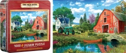 Puzzle în cutie metalică Hambar roșu 1000 piese EUROGRAPHICS