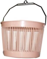 Coș rotund pentru cleme cu inel 20 × 15 cm, plastic, mix de culori