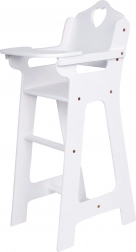 Scăunel de hrănire din lemn pentru păpuși Small Foot – alb