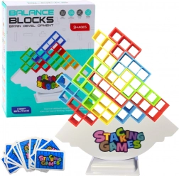 Turnul de echilibru Tetris - joc de îndemânare cu 48 de piese și 22 de cărți