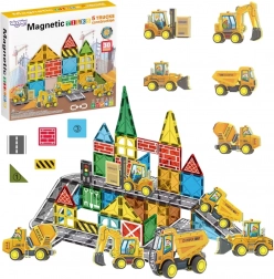 Woopie cuburi de construcție magnetice cu utilaje, 30 piese