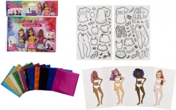 Set creativ designer de modă cu imagini din folie