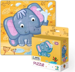 Puzzle cu pui de elefant, 16 piese