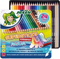 Creioane acuarelabile JOLLY Supersticks Aqua 24 buc în cutie metalică