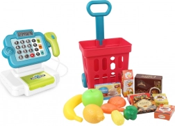 Casă de marcat cu cărucior de cumpărături, cu efecte luminoase și sonore