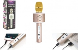 Microfon karaoke Bluetooth cu difuzor și efect de ecou – Auriu