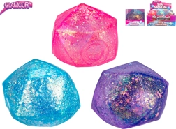 Minge antistres strălucitoare în formă de diamant, cu slime - 1 bucată