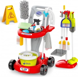 woopie cărucior de curățenie pentru copii 3în1 xxl, 29 piese – roșu