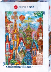 Puzzle Heye Charming Village: Poarta albastră, 500 de piese